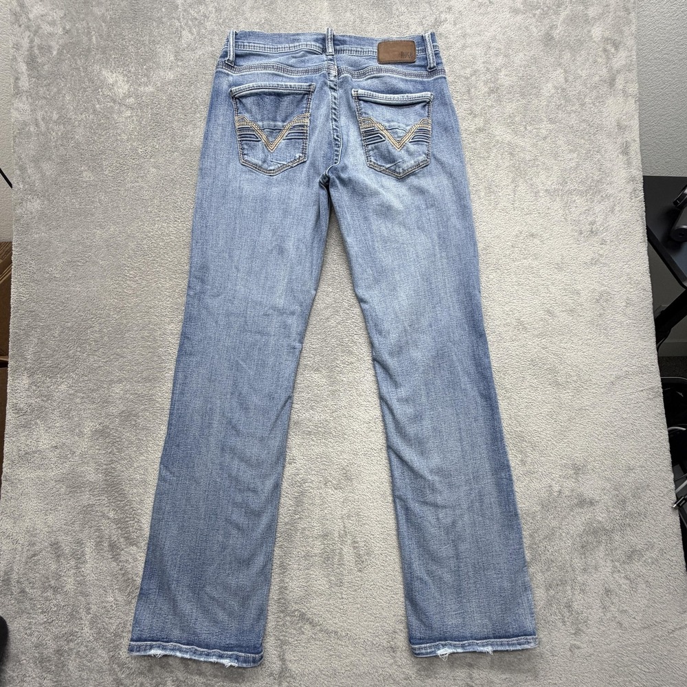BKE Jeans Mens 33x34 Blue Light Wash Straight Jake Stretch Distressed Fit - Picture 8 of 9